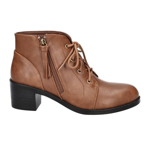 Easy Street Womens Becker Ankle Boots Side Zip Brown 9.5 Block Heel MSRP $59 - Picture 1 of 4